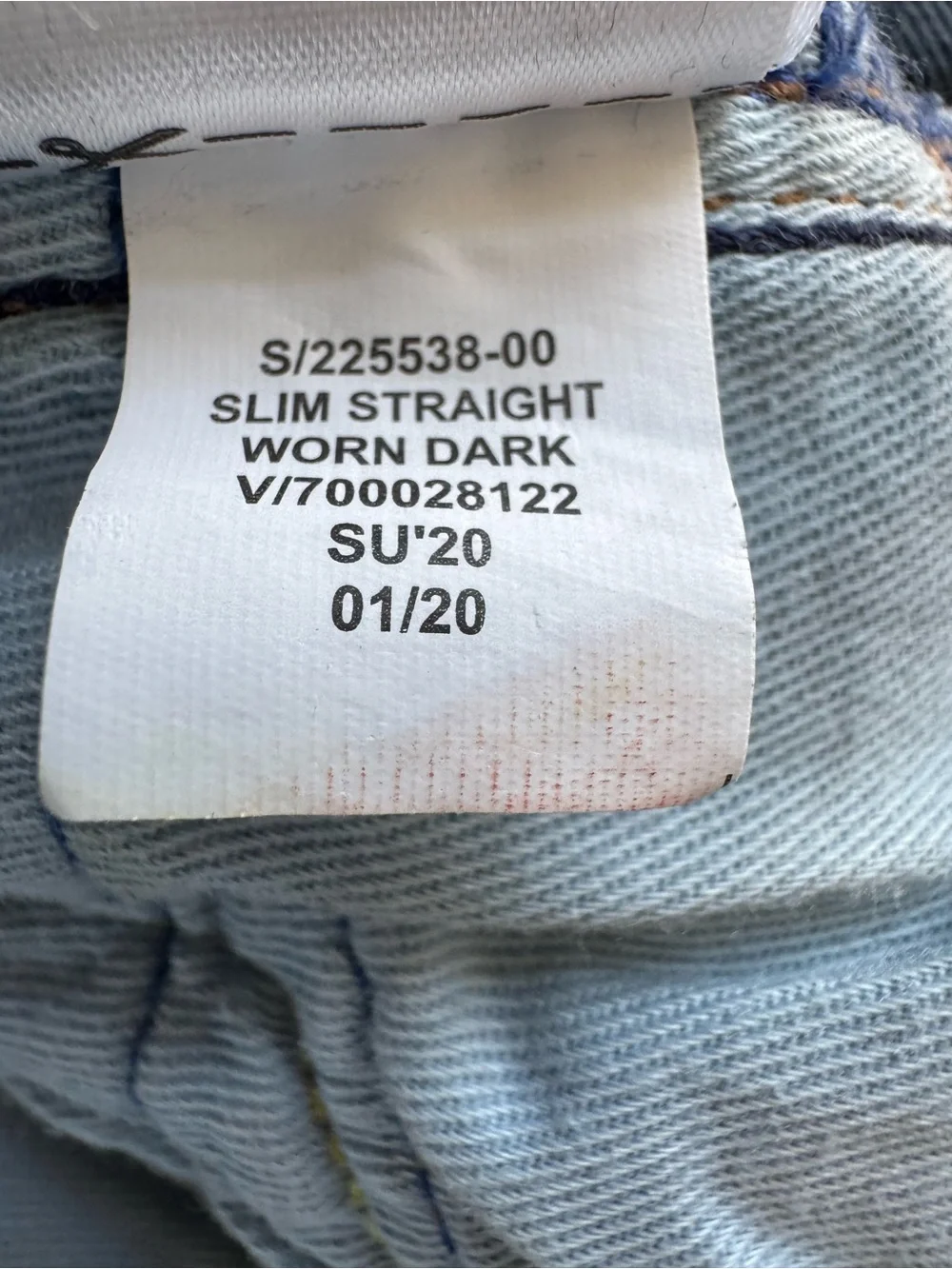 GAP Slim Straight Worn Dark Blue Denim Stretch Cotton Jeans